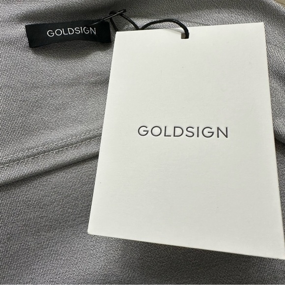 GOLDSIGN Metallic Milo Cowl Neck Cami Top SZ XSmall Silver Low Back Holiday NWT - Picture 2 of 11